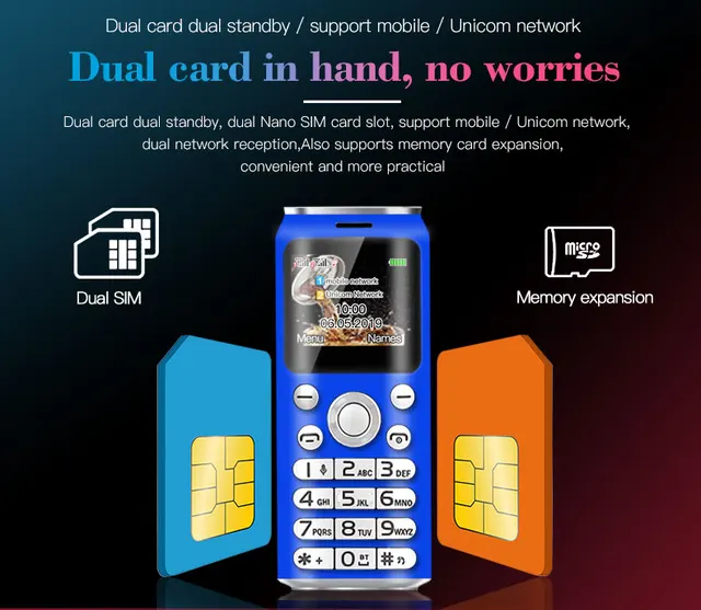 Mini téléphone portable double SIM K8/X8, Mini format, écran de 1.0 pouces – Image 2
