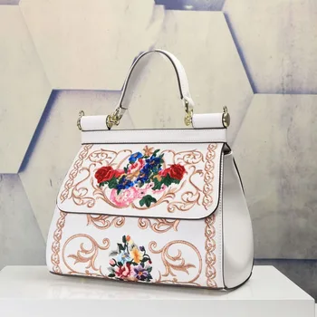 

2020 Big Brand Hand Shoulder Bag Ethnic-Style Sequin Embroidery Pu Flower WOMEN'S Bag crossbody bags for women