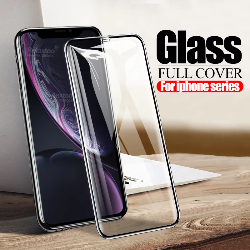 

Full Coverage Protective Glass For iphone 11 pro max screen protector on the For iphone X XS XR 8 plus Tempered Glass Cover Film