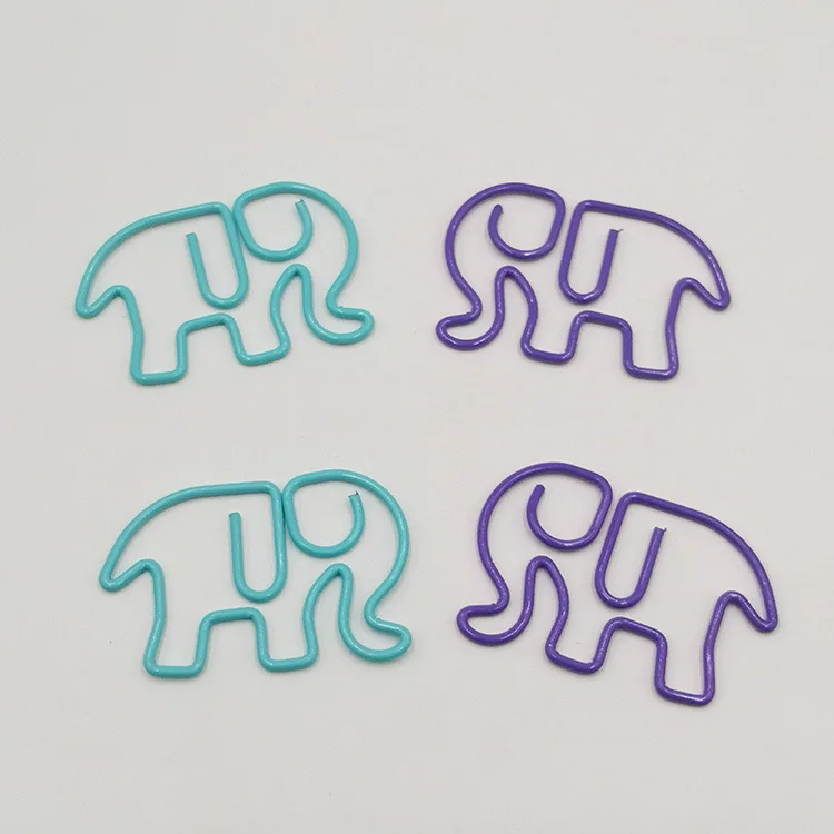 Экологически чистые многоцветные клипсы в виде слона креативная стильная клипса металлические необычные скрепки для бумаги в форме