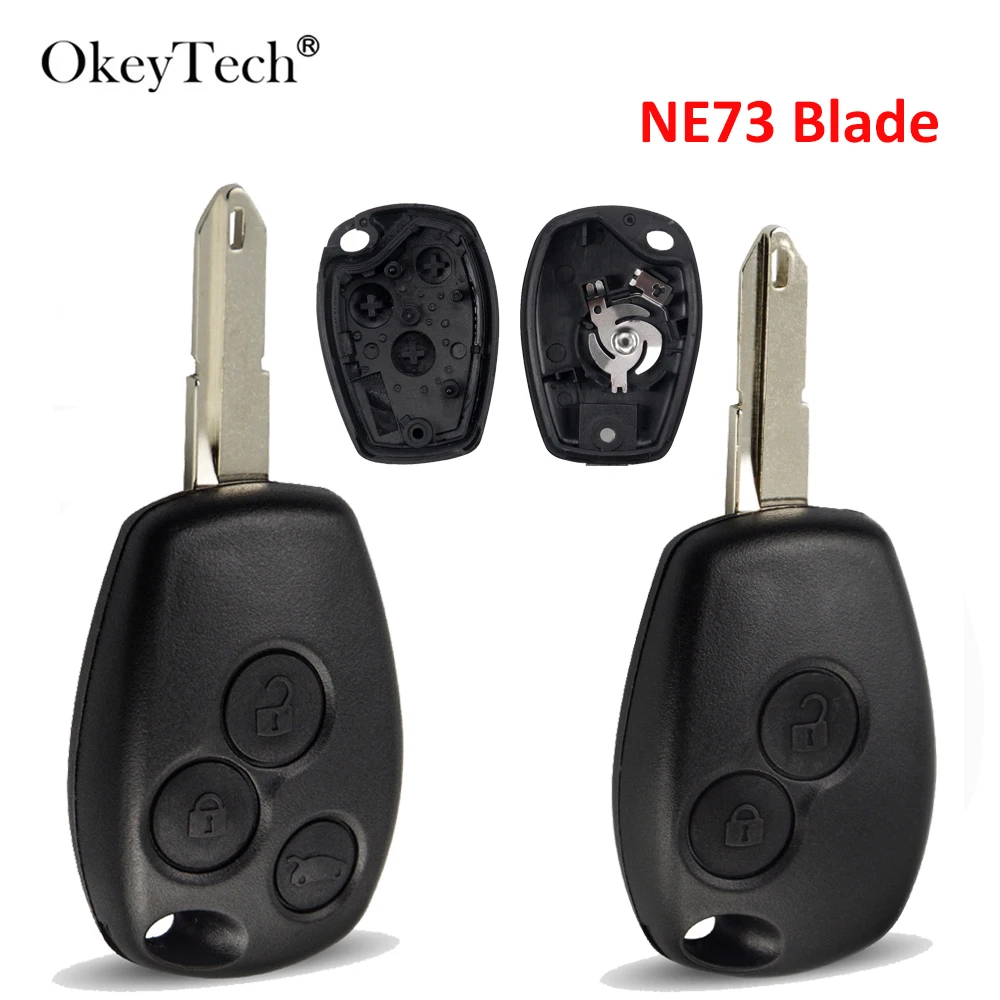 OkeyTech 2/3 Автомобильный ключ с кнопкой оболочки для Renault Duster Megane Clio Modus Espace Laguna Logan Sandero Fob чехол NE73 Blade