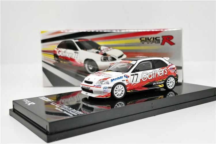 Гудронированное шоссе работает 1: 64 Honda Civic Тип R EK9 Super Taikyu 1998 ST-4 Чемпион#77 литья под давлением модель гоночный автомобиль