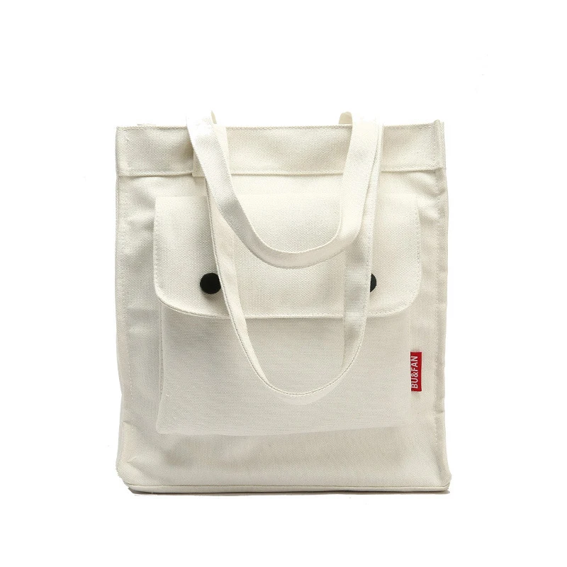 Многоразовая сумка для покупок белая черная Повседневная Женская парусиновая тканевая сумка-шоппер однотонная