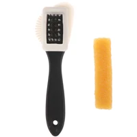 2pcs/set Leather Stain Cleaner Suede Shoe Brush 3 Side Cleaning Brush Rubber Eraser Black S Shaped Shoes Cleaner Boot Shoe 1