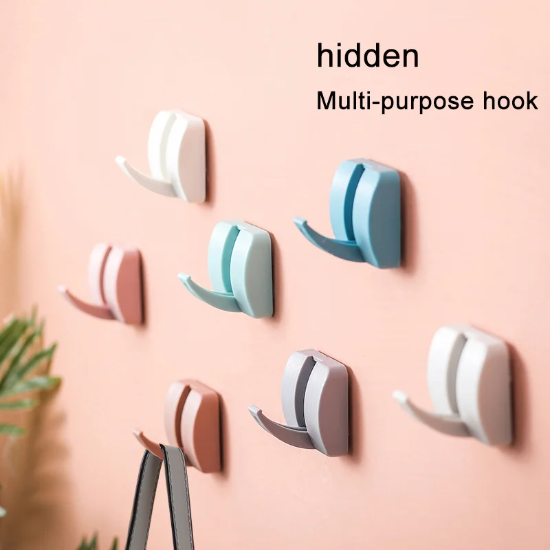 

Foldable Hanging Hook Bathroom Kitchen Hanging Self Adhesive Traceless Supplies Accessorie Hook Up Door Hook Hanger wall hooks