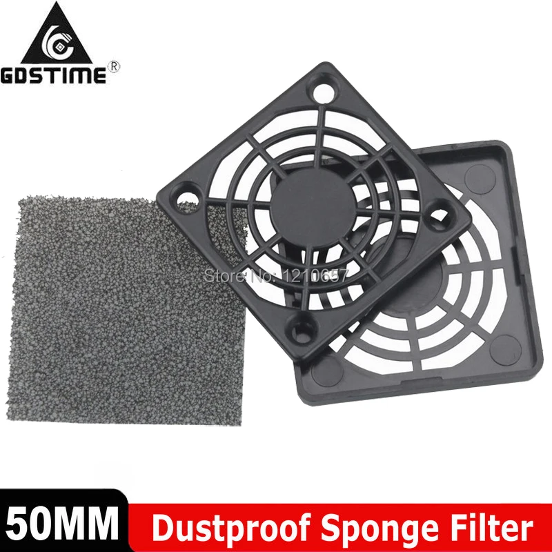 500 штук в партии 5 см 50 мм вентиляторные фильтры черный пластиковый пылезащитный сетевой Вентилятор охлаждения специальная решетка