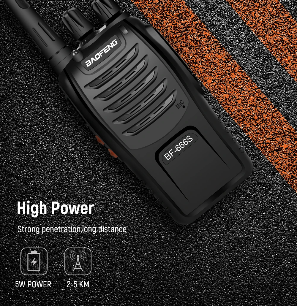 4pcs Baofeng BF-666S Walkie Talkie Two-way radio CB Radio 2800mAh battery UHF400-480MHz 16CH Comunicador Transmitter Transceiver