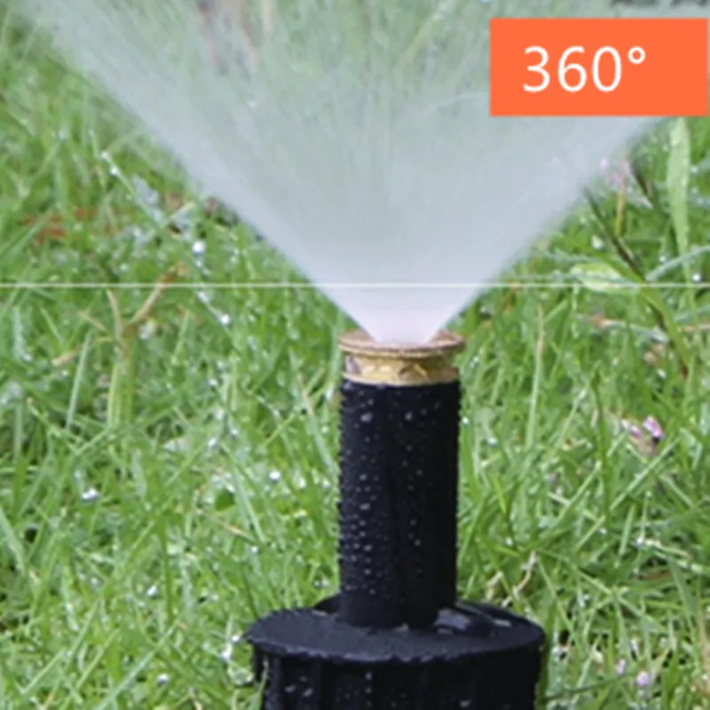 90-360 градусов всплывающие спринклеры пластиковая лужайка разбрызгиватель для воды головка Регулируемая Форсунка для полива сада 1/" Женская нить 1 шт - Цвет: 360