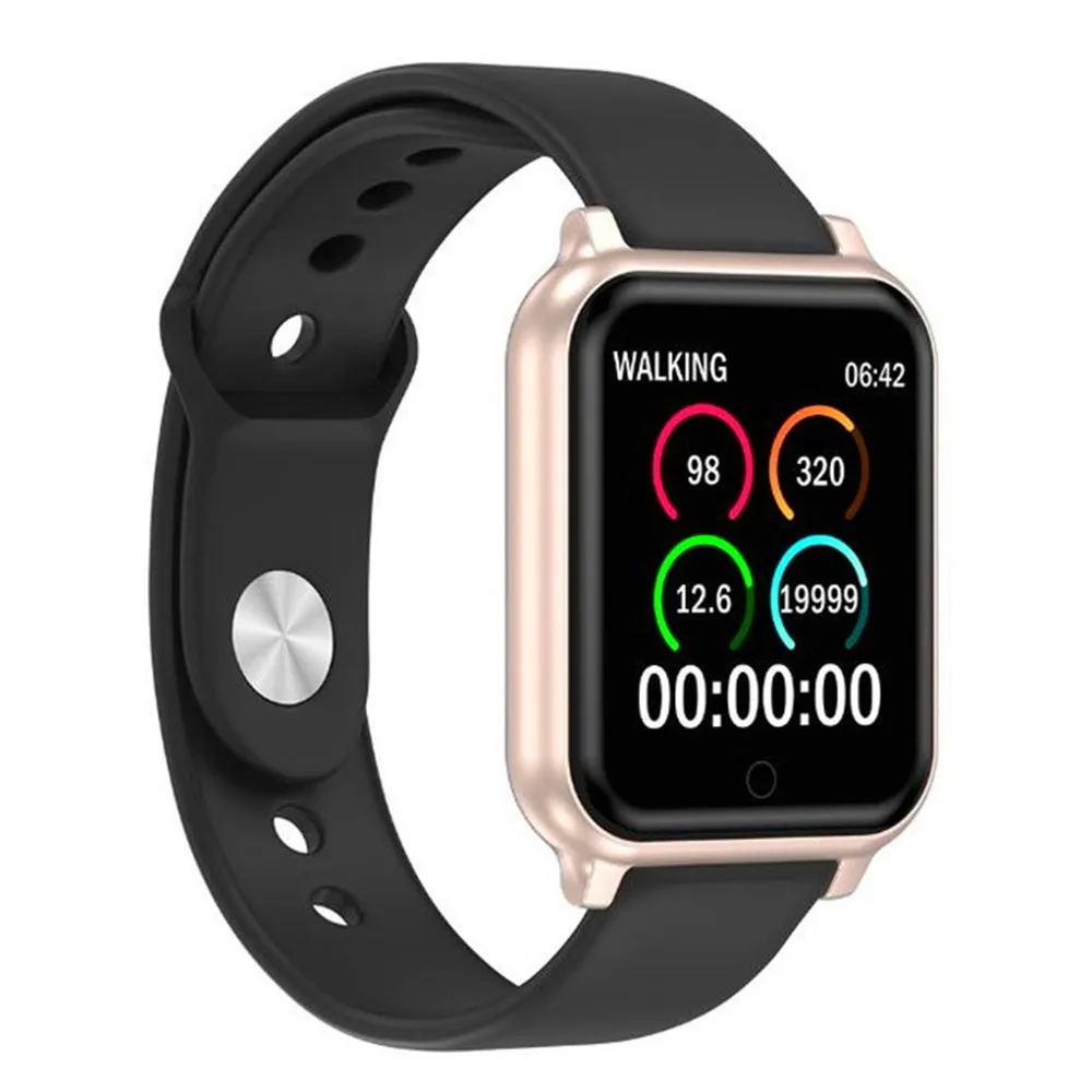 Gold ShuoboZD T70 для Apple Watch, шагомер, управление музыкой, несколько циферблатов, пульсометр, фитнес-часы для мужчин и женщин, Android IOS VS B57 - Цвет: Gold