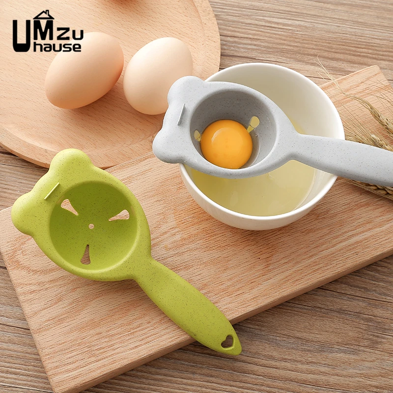 Cute Egg White Yolk Separator Holder Kitchen Cake Tools Clear Liquid Filter Gadget Dinner Cooking Sieve Divider Portable Storage egg beater eggshell separator egg shell opener egg separator egg piercer
