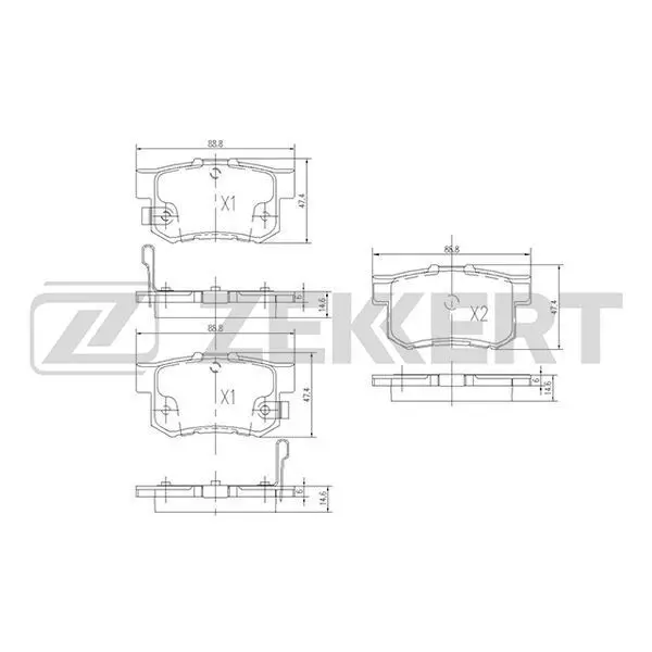 Колодки торм. диск. зад Honda Accord IV-VII 90- Civic VII-IX 00