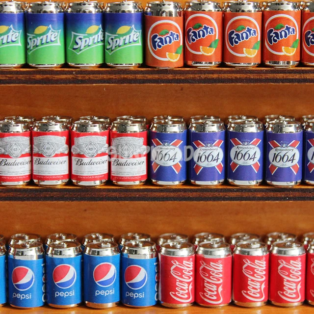 Cute Mini 1/6 Miniature Dollhouse Baverage Aerated Water Drinks Food for Barbies Blyth Doll Kitchen Supermarket Accessories Toy 2