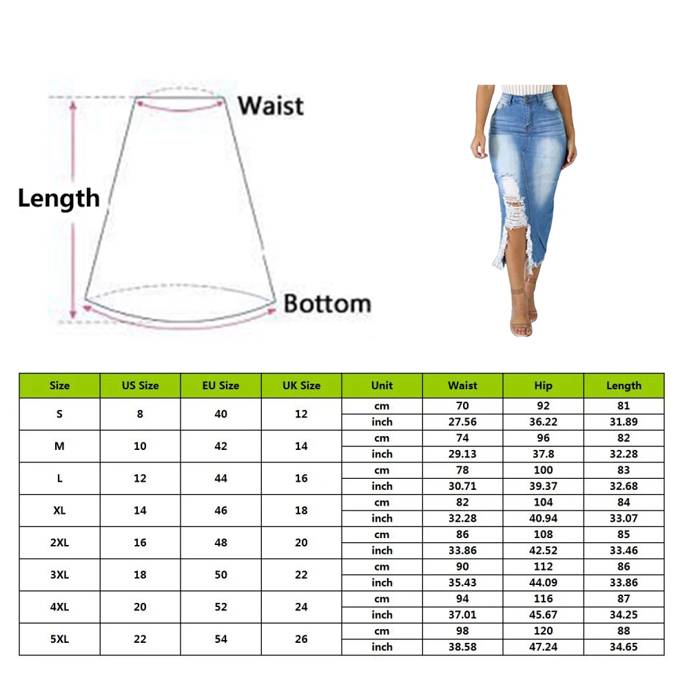 Женские обтягивающие джинсовые юбки, сексуальная высокая талия, до середины икры, Женская юбка, высокая уличная порванная Повседневная джинсовая юбка, облегающая юбка-карандаш