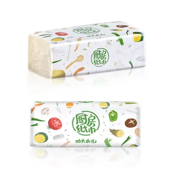 

Plant Protection Kitchen Paper Water-absorbing Oil-absorbing Bamboo Pulp Natural Color Pumping Paper 3 Packs/1set j