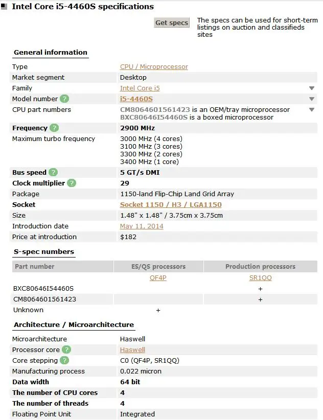 Процессор Intel Core i5-4460S i5 4460S 2,9 GHz Quad-Core 6M 65W LGA 1150 настольный процессор протестированный рабочий