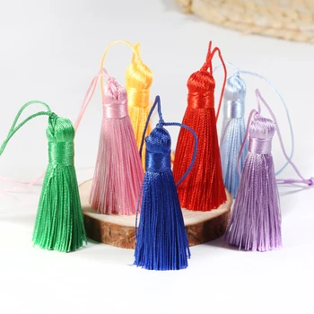 

2pcs/lot Mixed Cotton Silk Tassel Charm Pendant Satin Tassels For Keychain Cellphone Jewelry Making Craft DIY Earring Finding