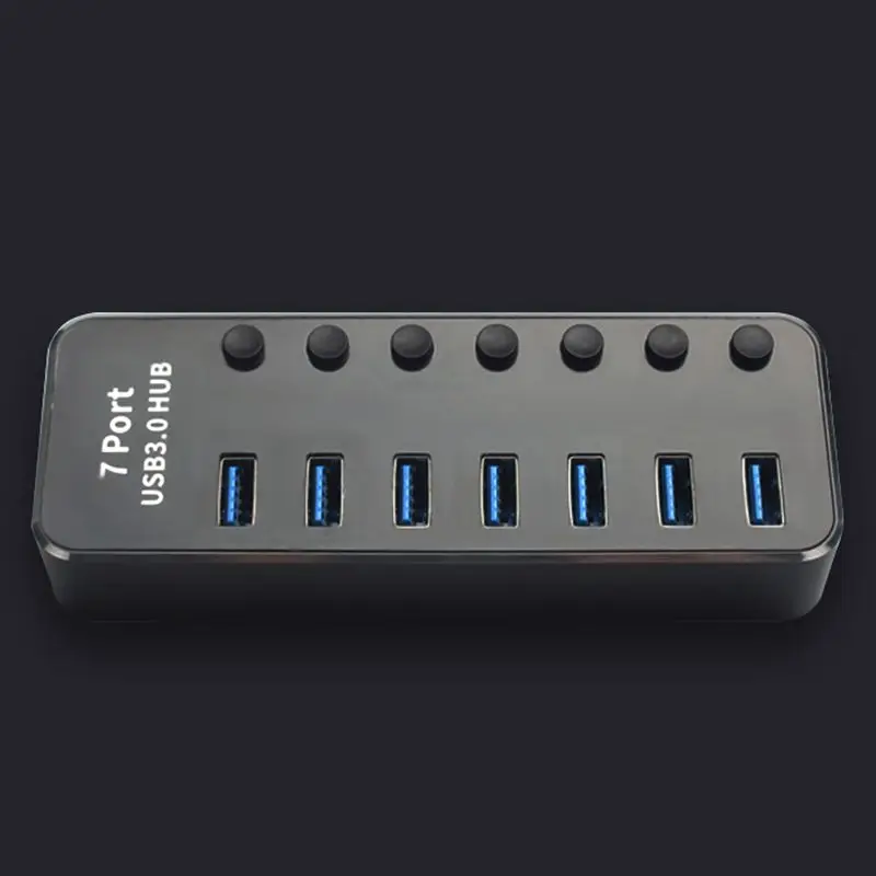 Алюминиевый сплав Многофункциональный USB 3,0 концентратор независимый переключатель светодиодный индикатор высокая скорость передачи 5 Гбит/с Поддержка горячей замены штекер a