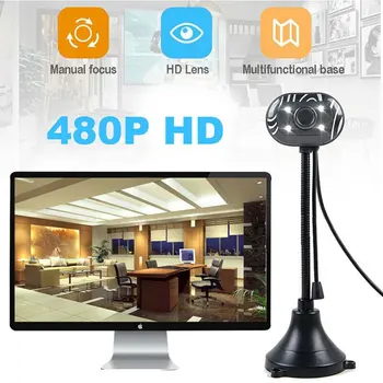 

Computer HD Camera With Microphone USB Desktop Notebook Camera Portrait Capture Live Laptop Digital Camera 480P Computer Cam