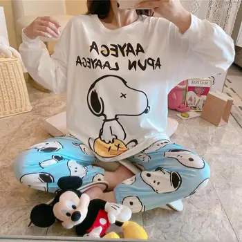 

Autumn Pijamas Feminino Women Pajamas Set New Pigama Cartoon Printed Homewear Female Long Sleeve Cute Sleepwear Casual Pyjamas