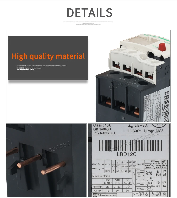 46a 5.58a 710a 913a Thermal Overload Relay Reset Stop Button