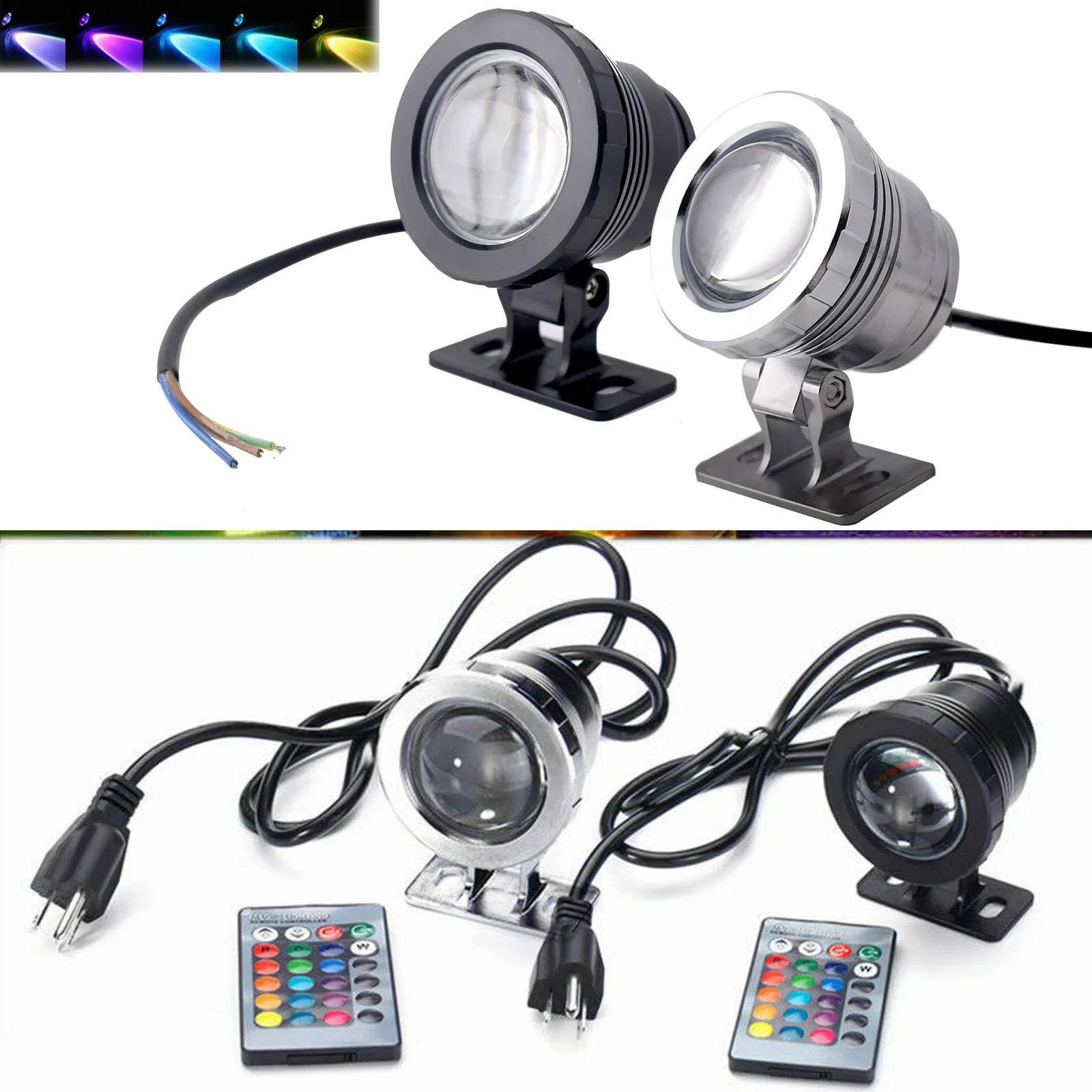 

Underwater RGB LED Flood Light 10W 15W Waterproof Fountain Pool Pond Aquarium Spotlight Bulb Outdoor Garden Lamp EU US Plug