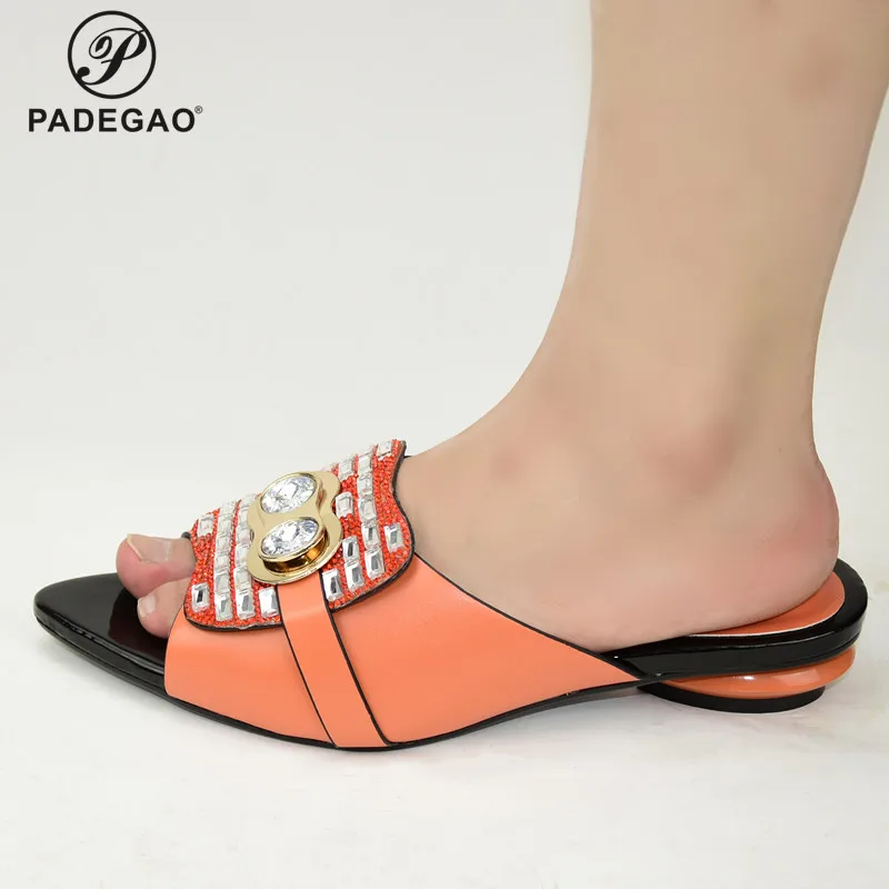 Нигерийские оранжевые цвета Новое поступление Итальянская женская обувь