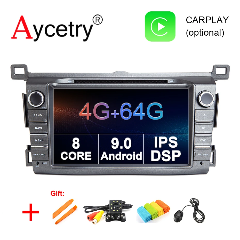 Sale 4G 64G DSP IPS 2 Din Android 9 car multimedia dvd player GPS for Toyota RAV4 Rav 4 2013 2014 2015 2016 2017 2018 car radio OBD2 0