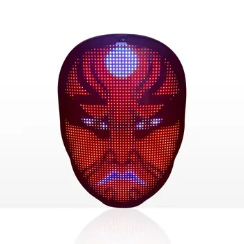 

LED Display Mask Halloween Glowing Mask Bluetooth Editing Full Color Color Changing Party Party Led Mask Party Mask Hot Sale