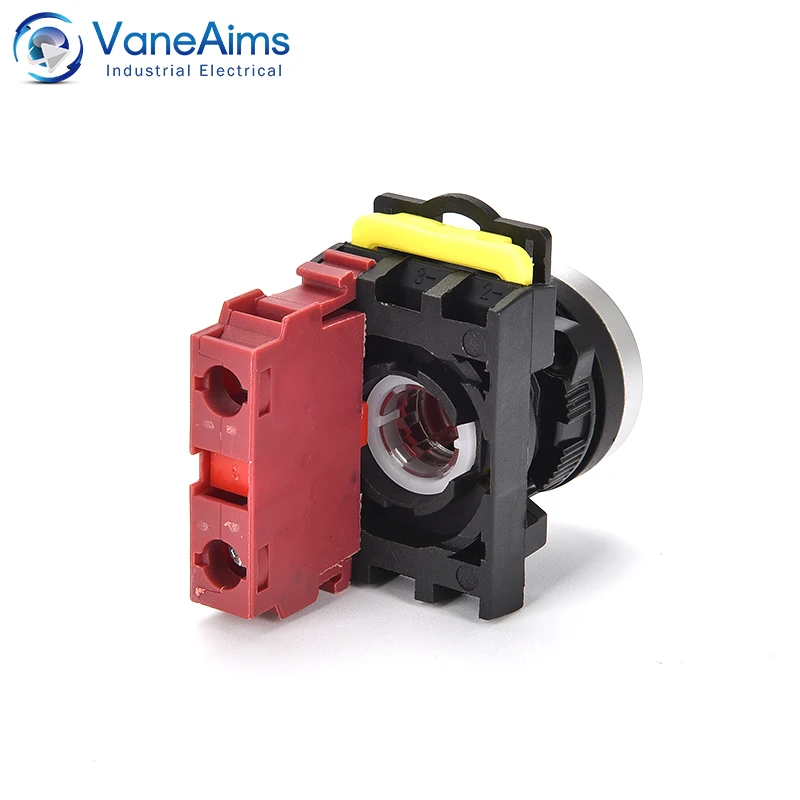 VaneAims Plastic Push Switch LA36M Plane Momentary Button Power Self-Locking Start 1NO/1NC Red Yellow Blue Green White Black