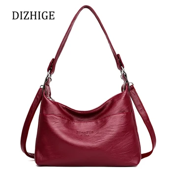 

New Designer Red Hobos Bag Fashion Women Leather Handbags Crossbody Bags for Women Shoulder Bag Ladies Tote Bag Sac A Main Femme