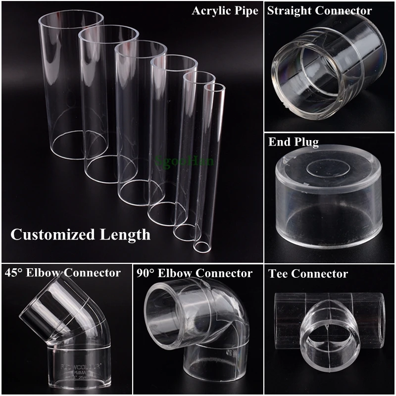 1pcAcrylicPipeAquariumFishTankConnectorPlexiglassWaterSupply
