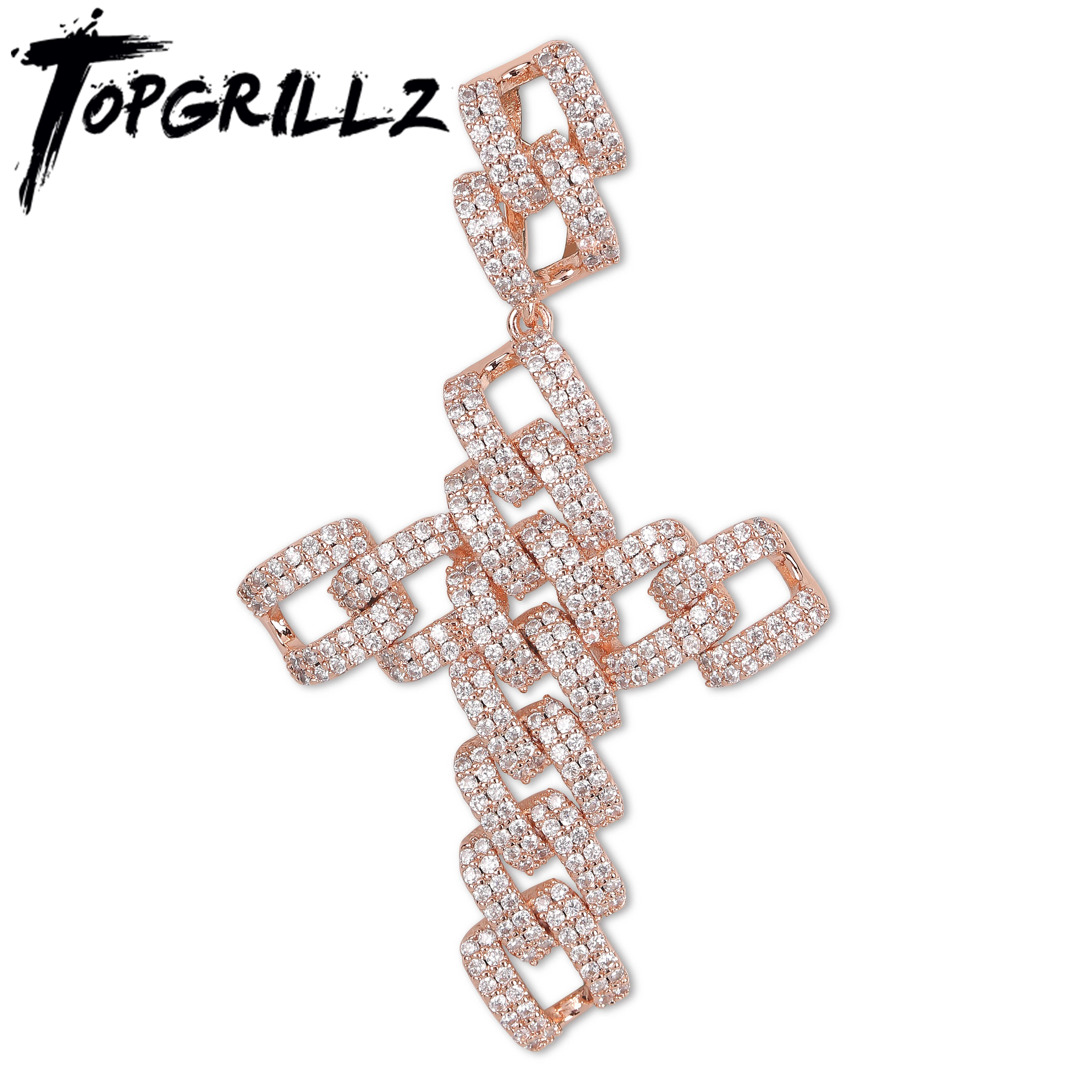 Кубинская цепочка TOPGRILLZ с кубинским панцирным крестом ожерелье кулоном микро