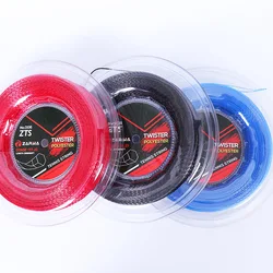 ZARSIA Black Twisted Tennis Line Hexagonal Threaded Tennis Polyester Hard Line Tennis Racquet Line 200m Large Coil Line