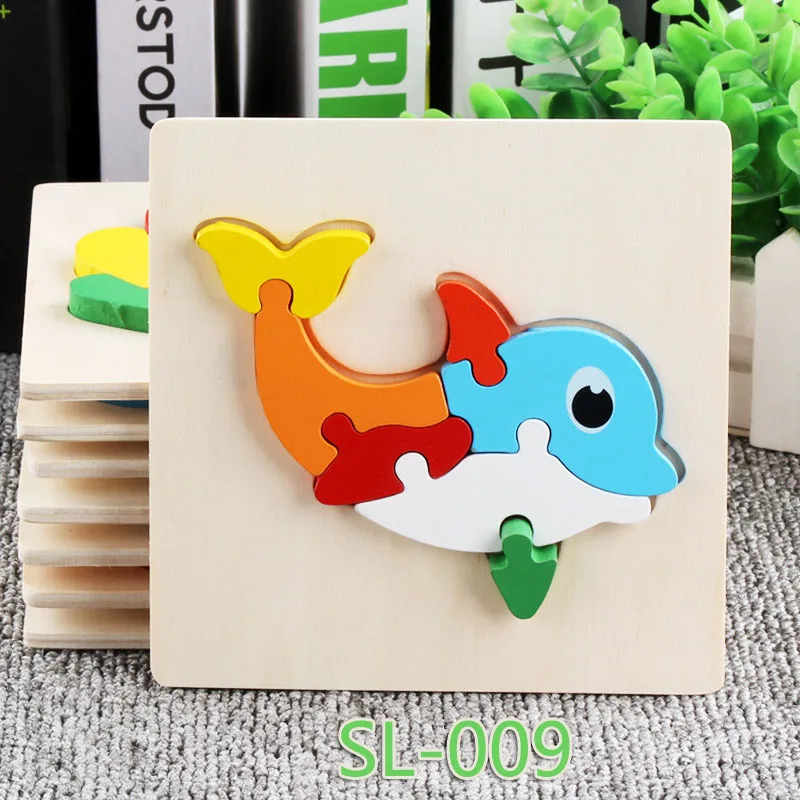 Новая 3D деревянная игрушка-головоломка, животное/транспортное средство, Когнитивная головоломка, доска для раннего обучения, обучающие игрушки для детей, игра-головоломка - Цвет: SL-009