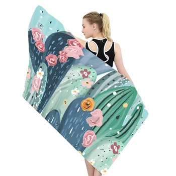 

Beach Towel Quick Dry Towel Swim Pool Supplies Beach Supplies Green Botany Plants Printing Gifts Presents Fashion Beach Towel