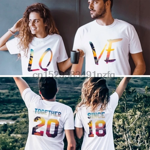 Tejido Destierro Inseguro Camisas de luna de miel para parejas, camisetas personalizadas| | -  AliExpress