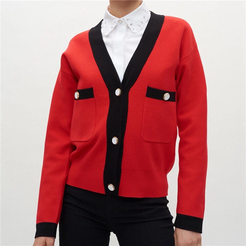 Best Price Women Cardigan Loose V-Neck Button Pockets Knitted Striped Sweater Coat Long Sleeve Top Autumn Winter Outwear Best Price Women Cardigan Loose V-Neck Button Pockets Knitted Striped Sweater Coat Long Sleeve Top Autumn Winter Outwear