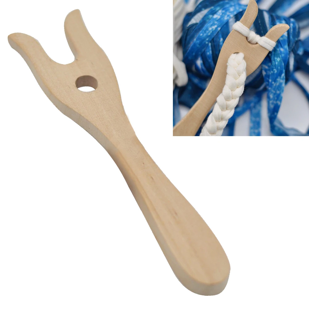 

Knitting Hand Manual Weaver Craft Multifunctional Wooden Home Loom Fork Shape Tools Kids Toys DIY Gift