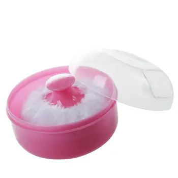 

New Mini Portable Baby Soft Face Body Cosmetic Powder Puff Sponge Box Case Container Pink