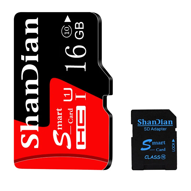 SHANDIAN Mini SD карта 4 ГБ 8 ГБ 16 ГБ класс 6 реальная емкость 32 Гб Память SD карта высокая скорость Смарт SD карта TF карта - Емкость: 16 ГБ