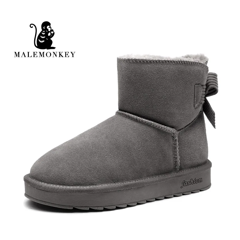Malemonkey/ г., Size35-40 Зимние Модные женские ботинки женские зимние ботинки классические женские Ботинки Ботильоны на шнуровке с круглым носком - Цвет: Gray