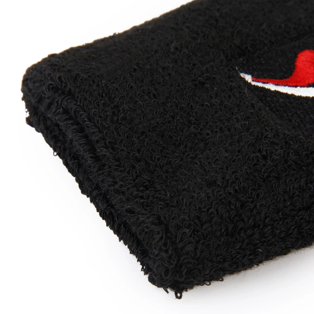 1 Pcs Unisex Terry Cloth Cotton Sport Wristband Badminton Tennis Gym Wrist Band Sweatband Black