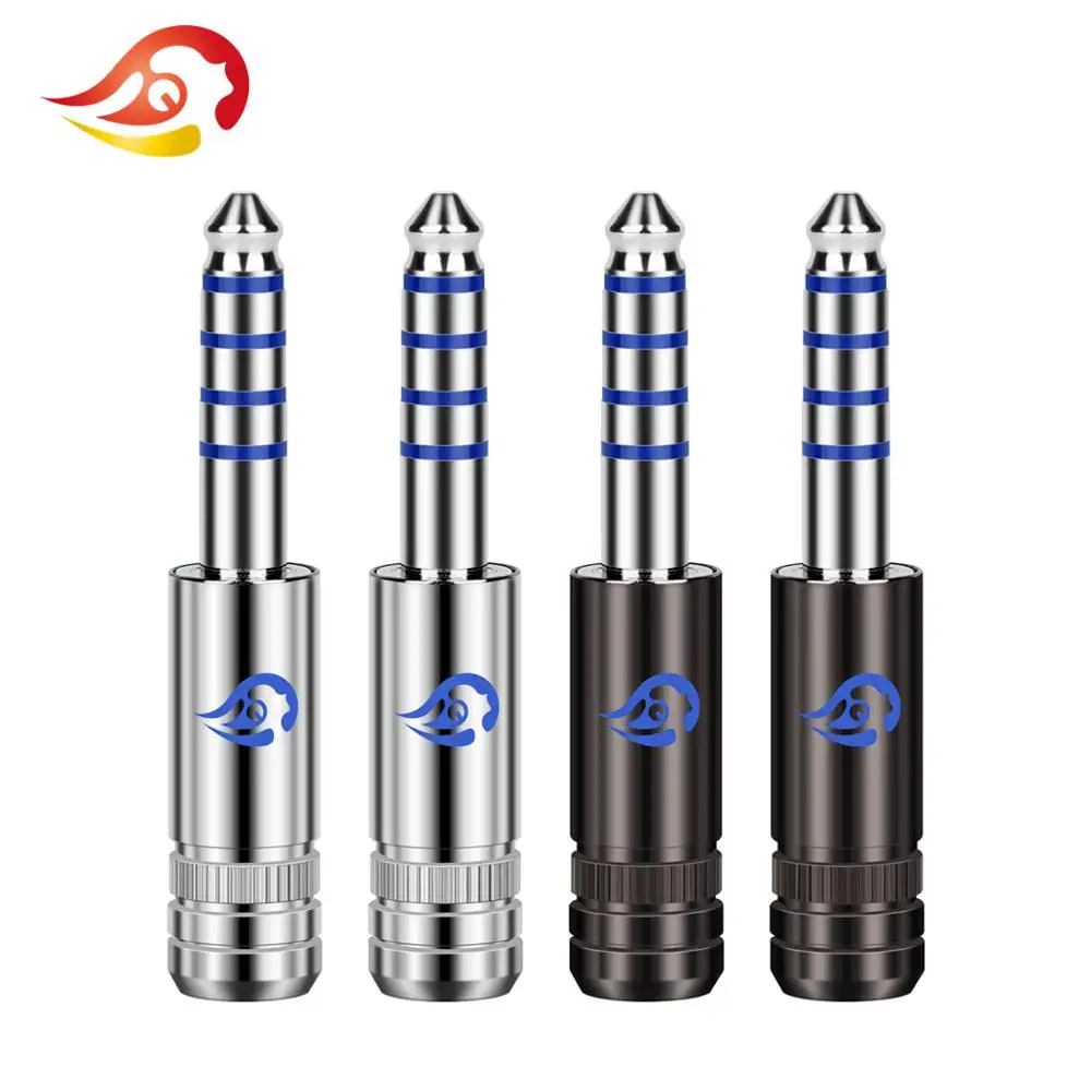 QYFANG Aurora 4.4mm 5 Pole Rhodium Plated Beryllium Copper Earphone Plug Headset Audio Jack Wire Connector Blue Metal Adapter |