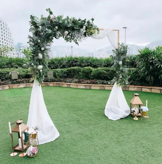 

outdoor lawn square arches DIY shelf flower stand for wedding stage backdrops metal rack frame with fake flowers decorative