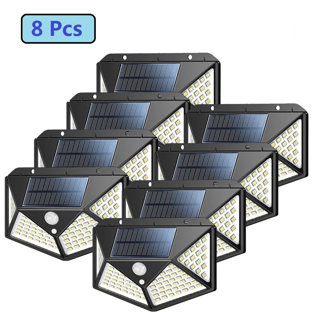 8 Packs 8 шт./лот 100LED открытый солнечный светильник s MPOW датчик движения светильник супер яркий 270 ° Широкий угол беспроводной водонепроницаемый IP65 Настенный светильник s - Испускаемый цвет: 8 Packs