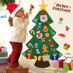 Arbre de noël en feutre pour enfants, cadeaux de nouvel an, décorations de joyeux noël, jouets du nouvel an, DIY, 2022 