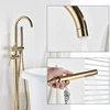 Floor Stand Bathtub Faucet Mixer Single Handle Mixer Tap Black 360 Rotation Spout With ABS Handshower Bath Mixer Shower Faucet 4