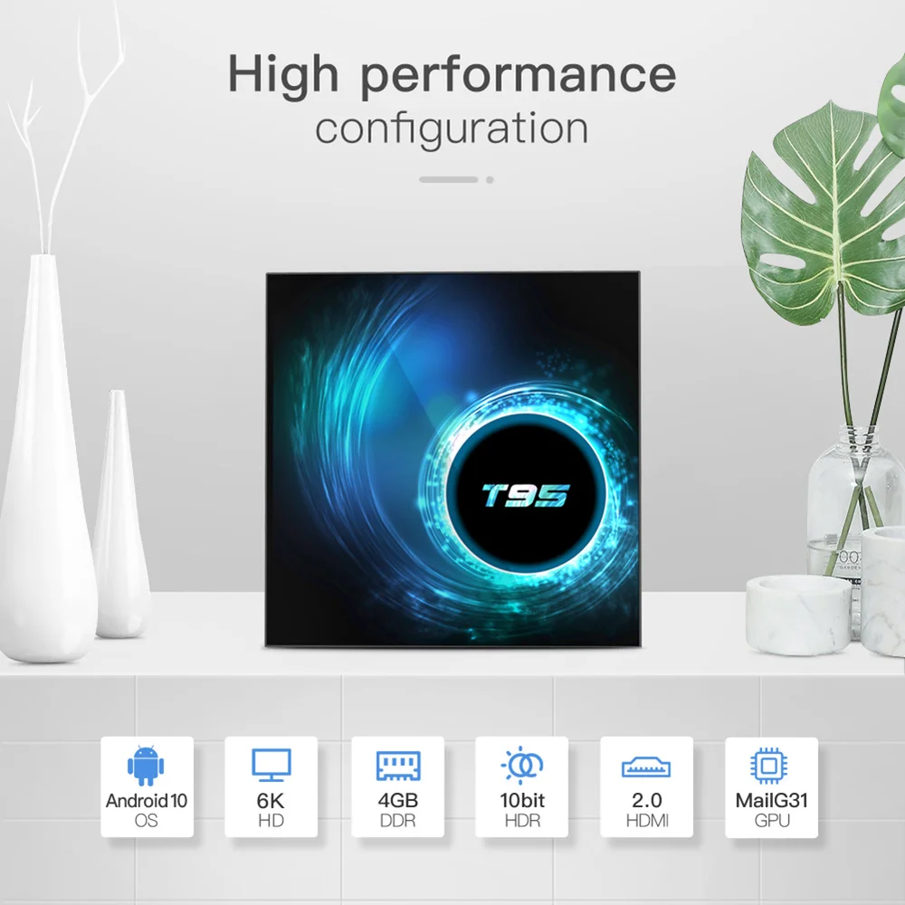 2020 NEW TV Box Android 10.0 Google Voice Assistant Netflix Youtube HD 6K Android TV Box T95 Smart TV Box 4GB 64GB Set top box