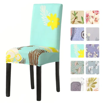 

1/2/4/6pcs Elastic Stretch Dining Room Chair Cover Seat Protector Spandex Slipcovers Dustproof Furniture Decor Wedding