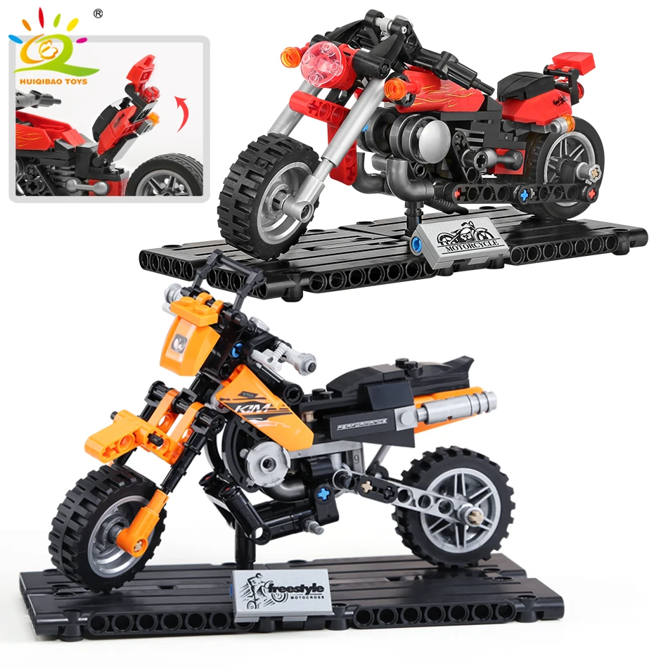 HUIQIBAO внедорожная модель мотоцикла строительные блоки скоростной Чемпион